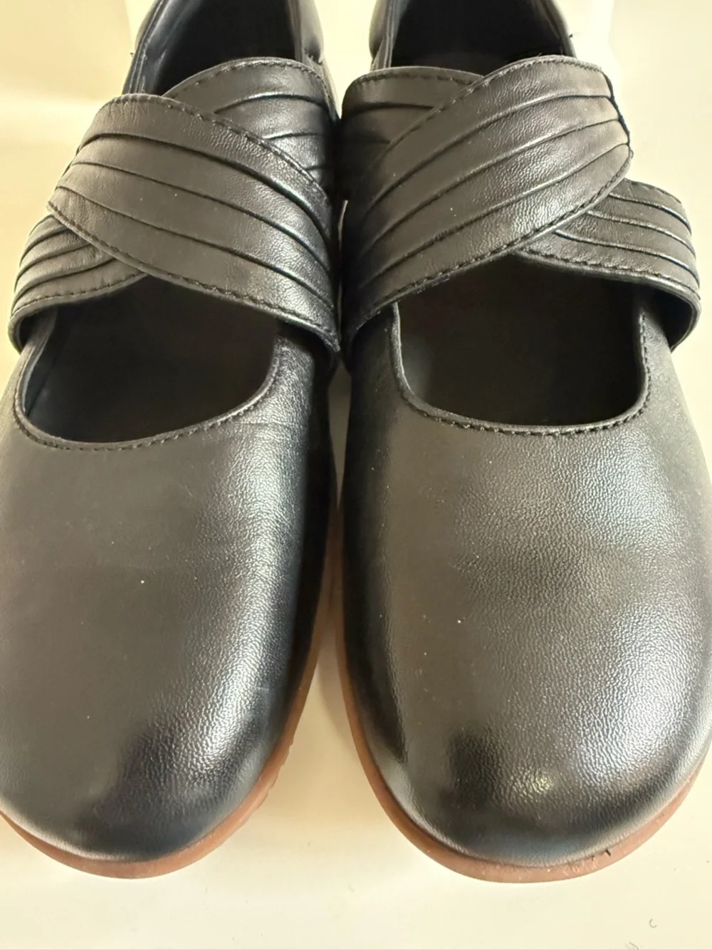 Romika Black Leather Shoes | Velcro Strap Mary Jane Style | Euro‎ 40 US 9-9.5